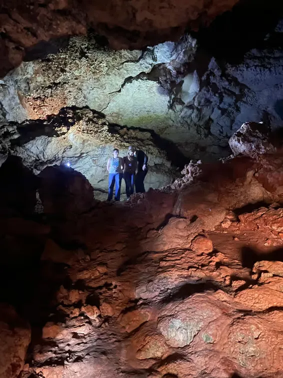 Entrance to a karst cave in the Cala Varques area